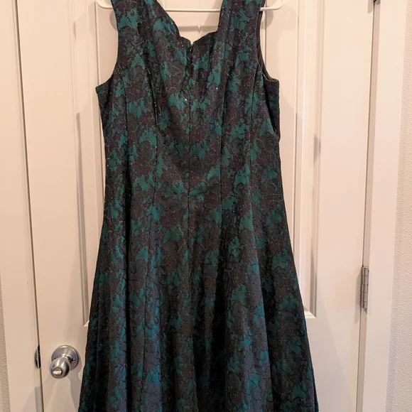 INC International Concepts Teal and Black Sequin Dress - Picture 7 of 7